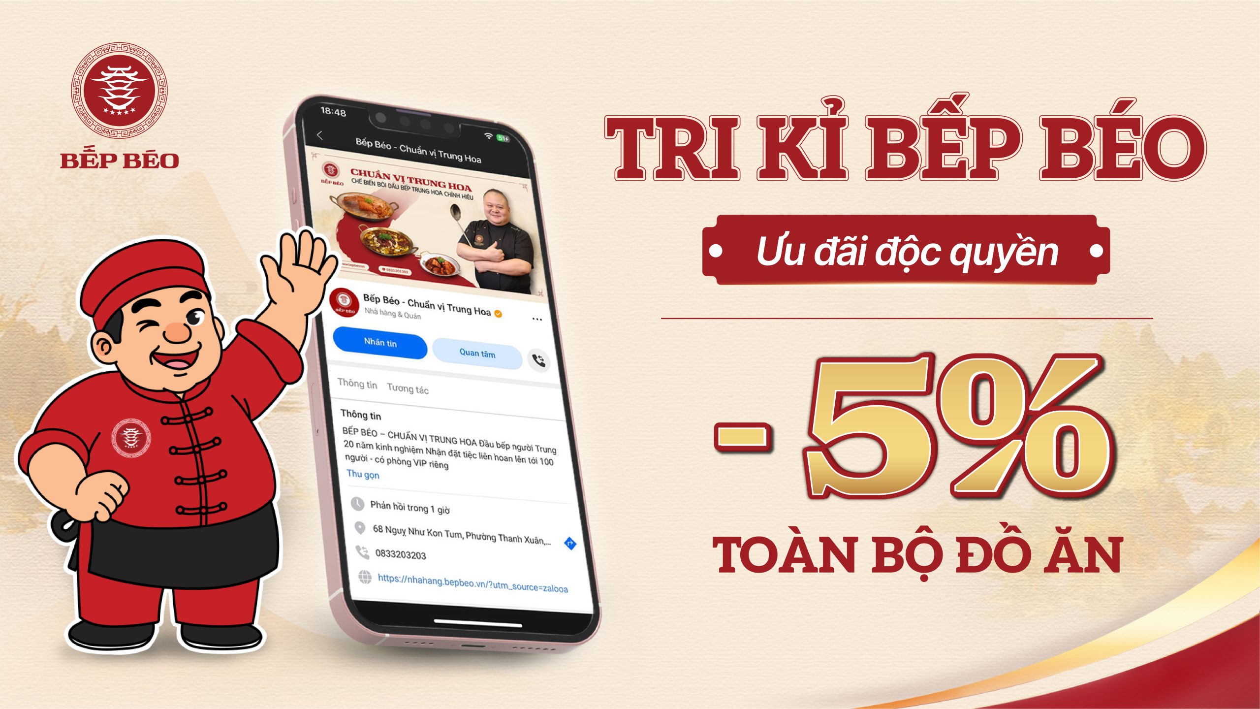 Bếp Béo Tri Kỷ – Đặc quyền 5% dàng tặng khách hàng thân thiết