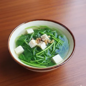 Canh Rau Mầm Hà Lan Đậu Phụ